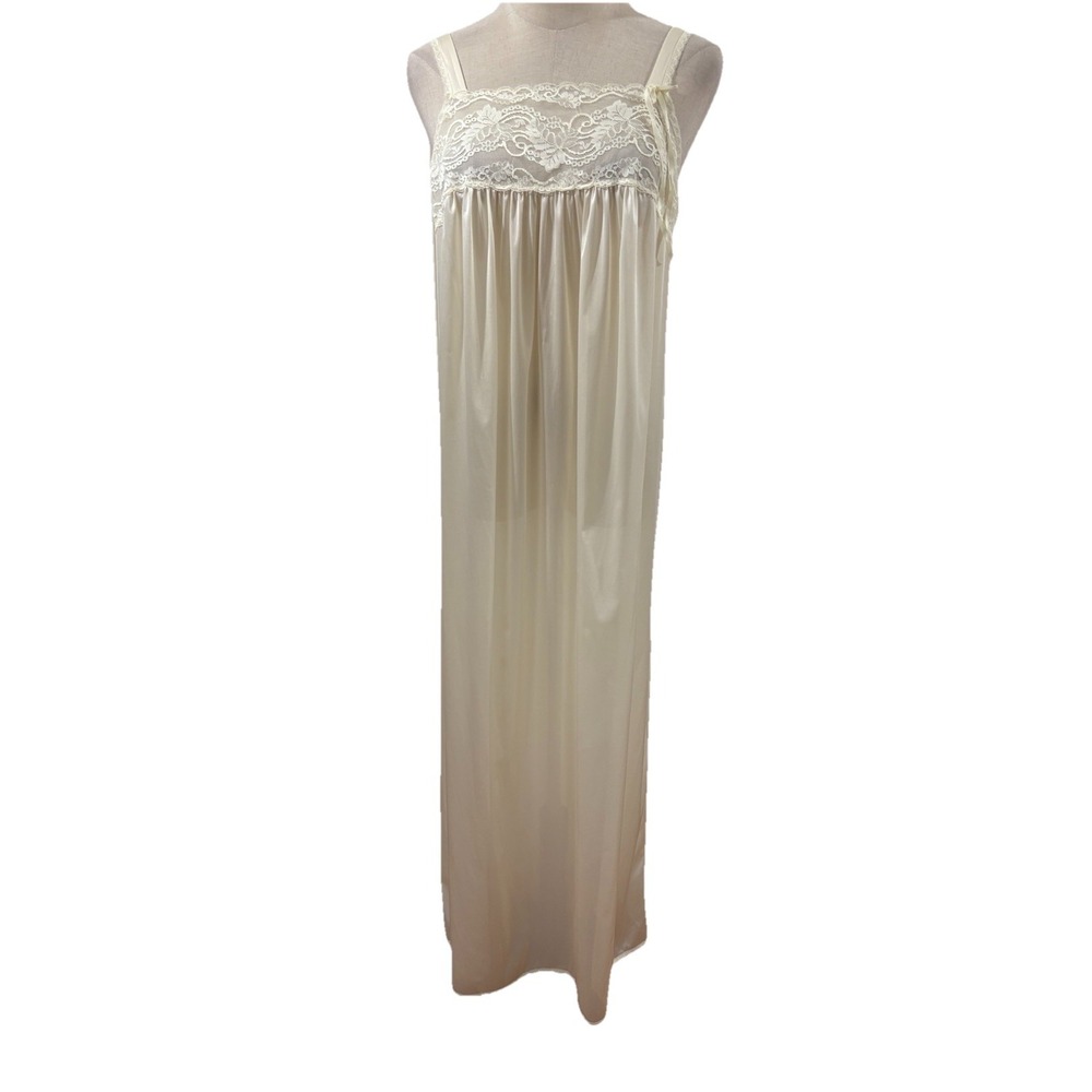 Vtg 60s 70s Vassarette Full Slip Ivory‎ Lace Sz S Romantic Cottagecore Coquette